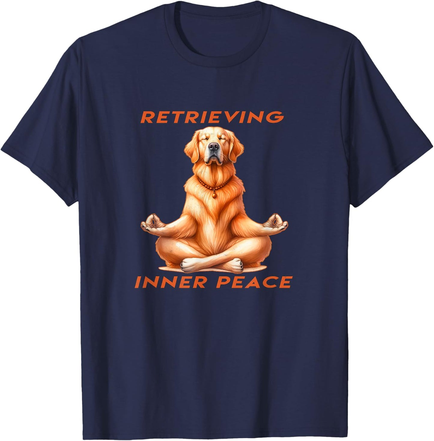 Golden Retriever Yoga - Retrieving Inner Peace T-Shirt - T-Shirt | Navy