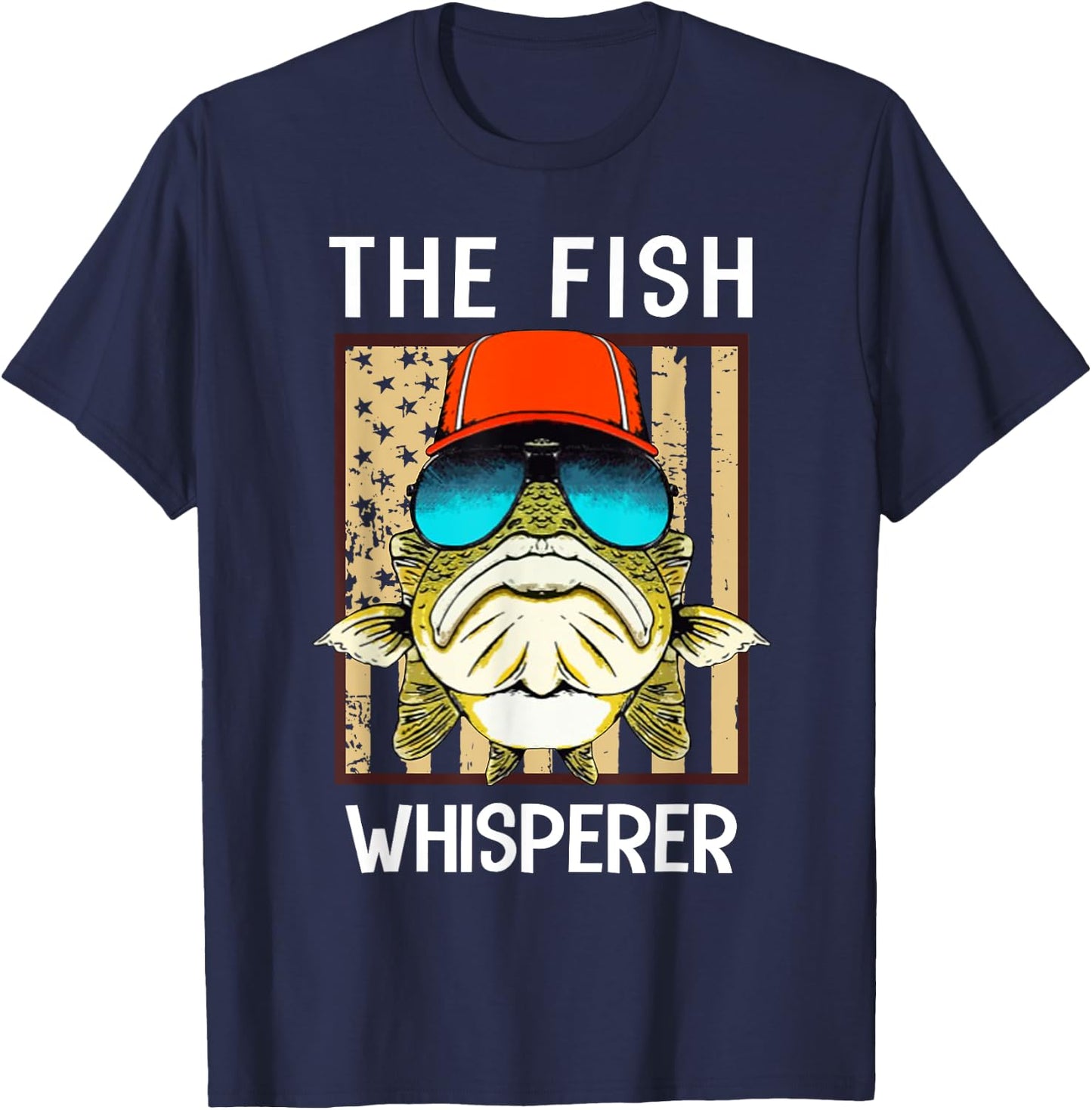 The fis.h whisperer american flag Women Men T-Shirt - T-Shirt | Navy