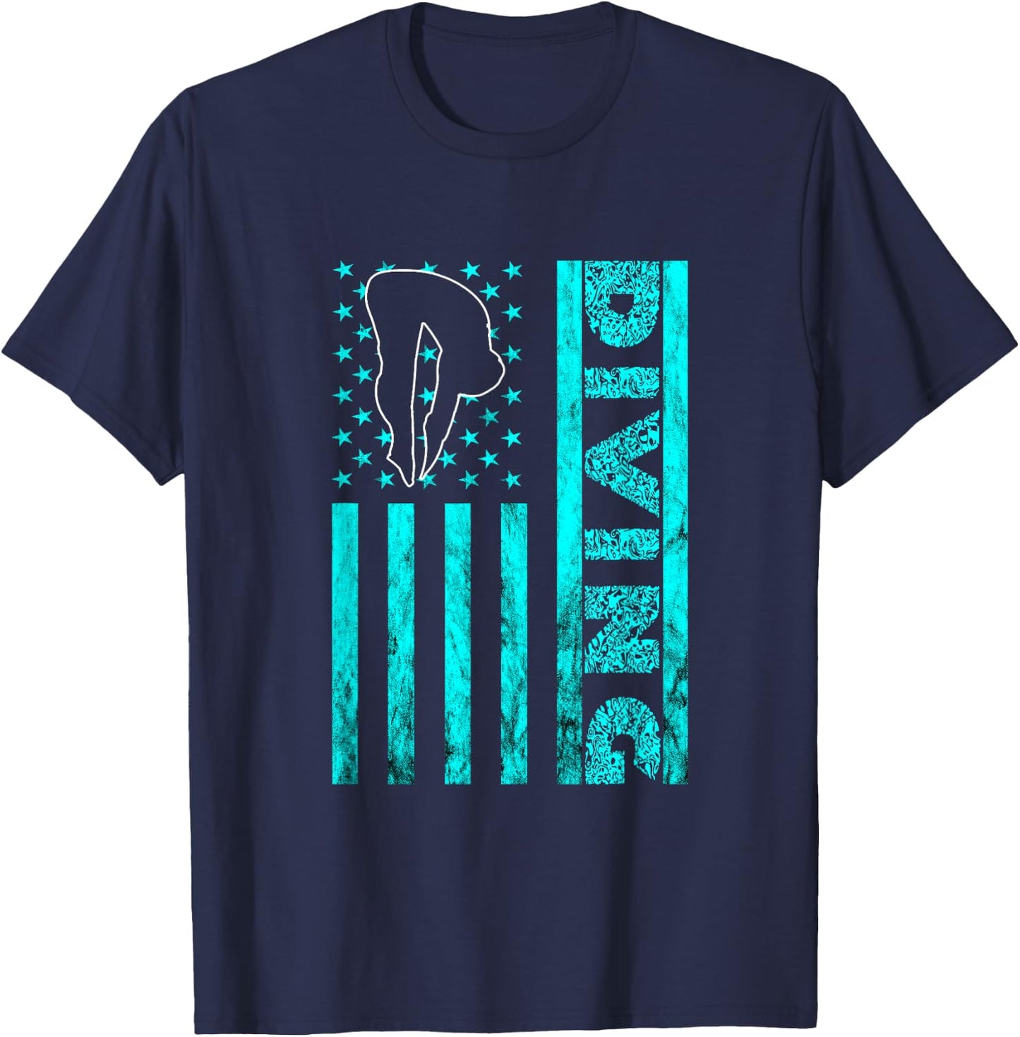 America USA Springboard Diving Platform Diver Water Sport T-Shirt - T-Shirt | Navy