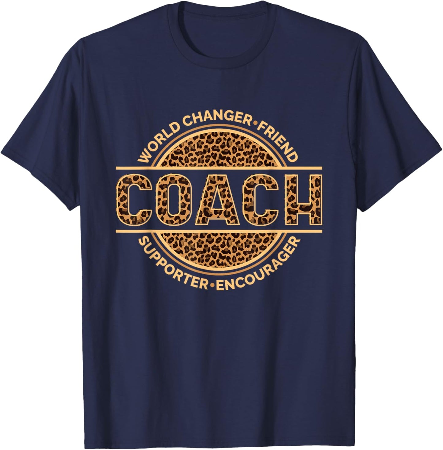 Coach Leopard Design for Coaching Instructor or Trainer T-Shirt - T-Shirt | Navy