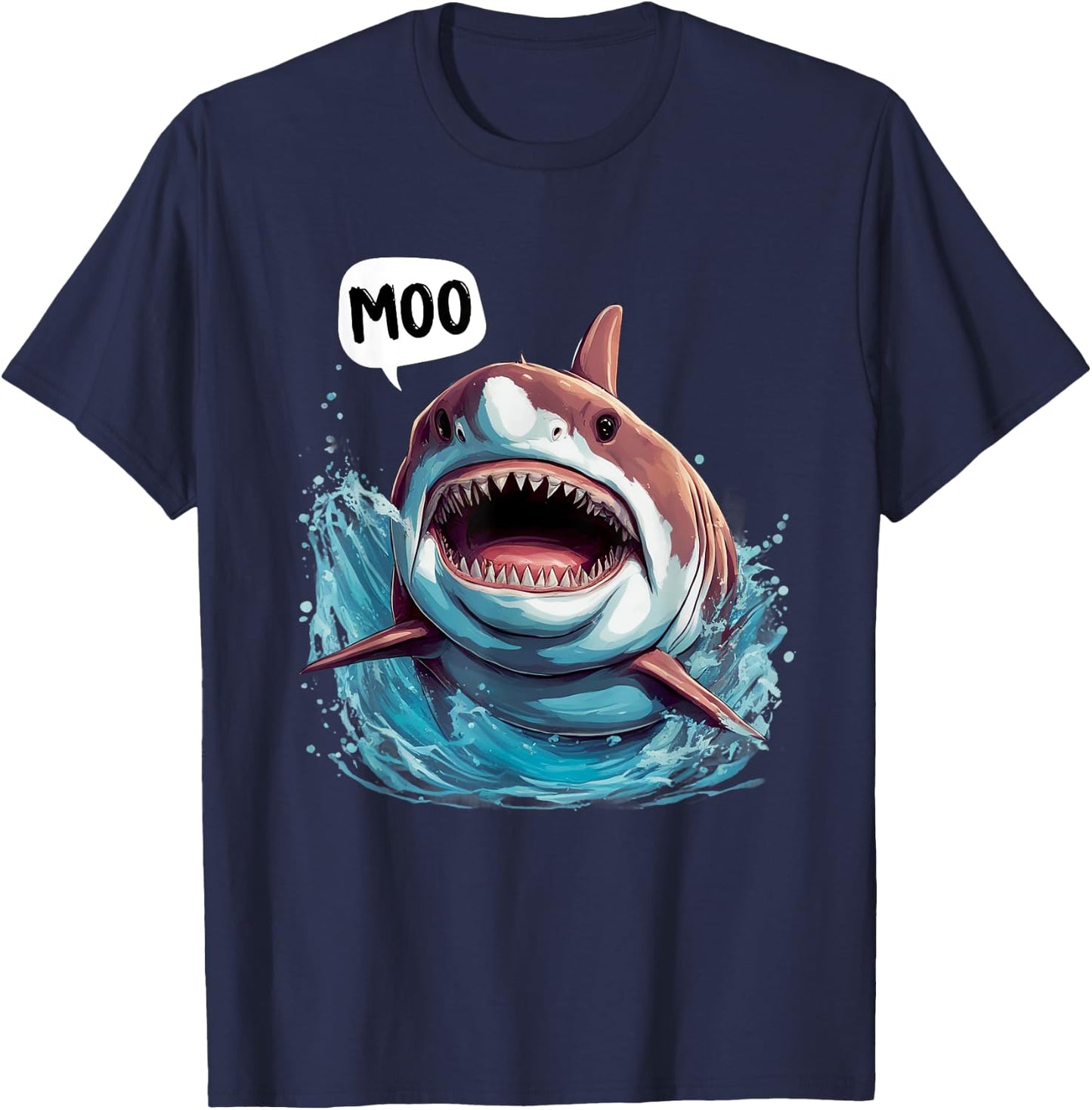 Funny Shark - Moo I'm A Cow Men Women Kids Moo T-Shirt - T-Shirt | Navy