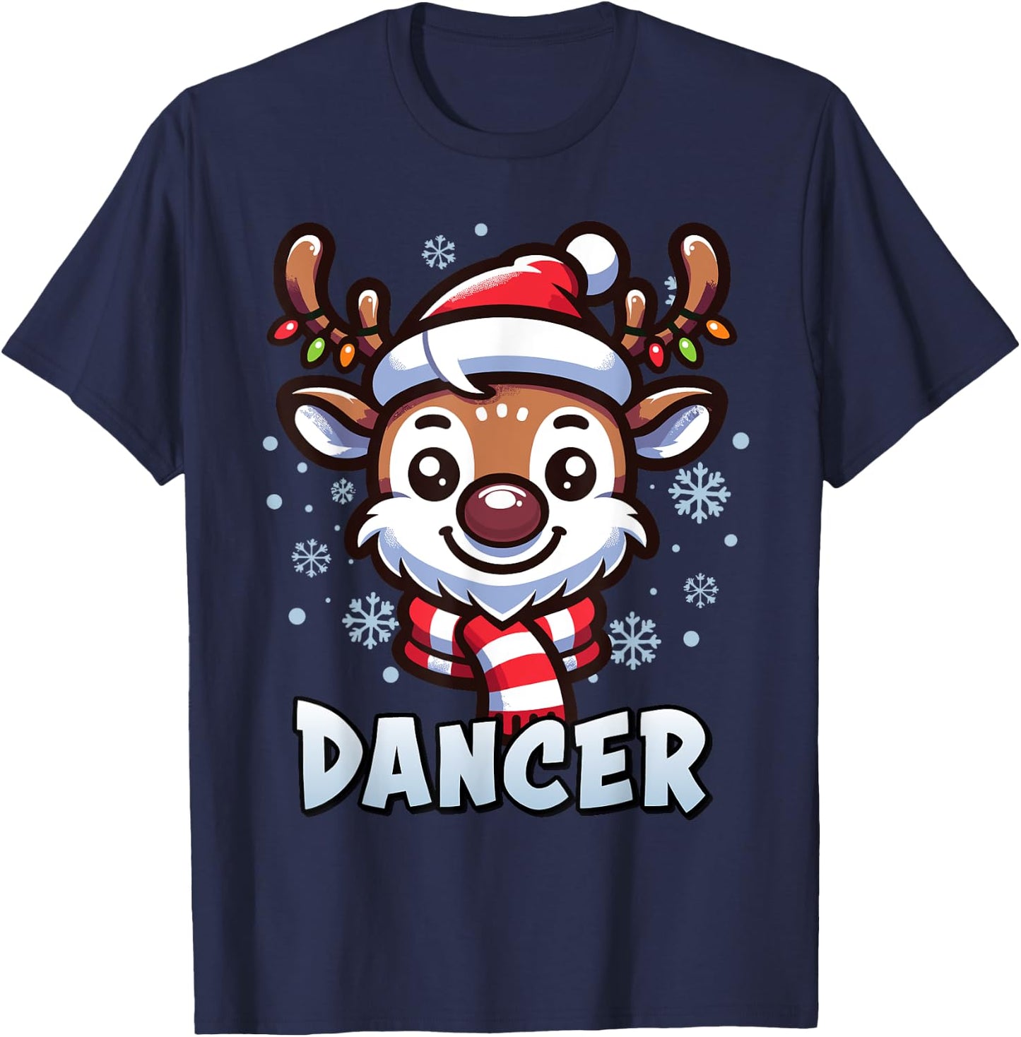 Santa’s Reindeer Dancer Xmas Group Costume T-Shirt - T-Shirt | Navy