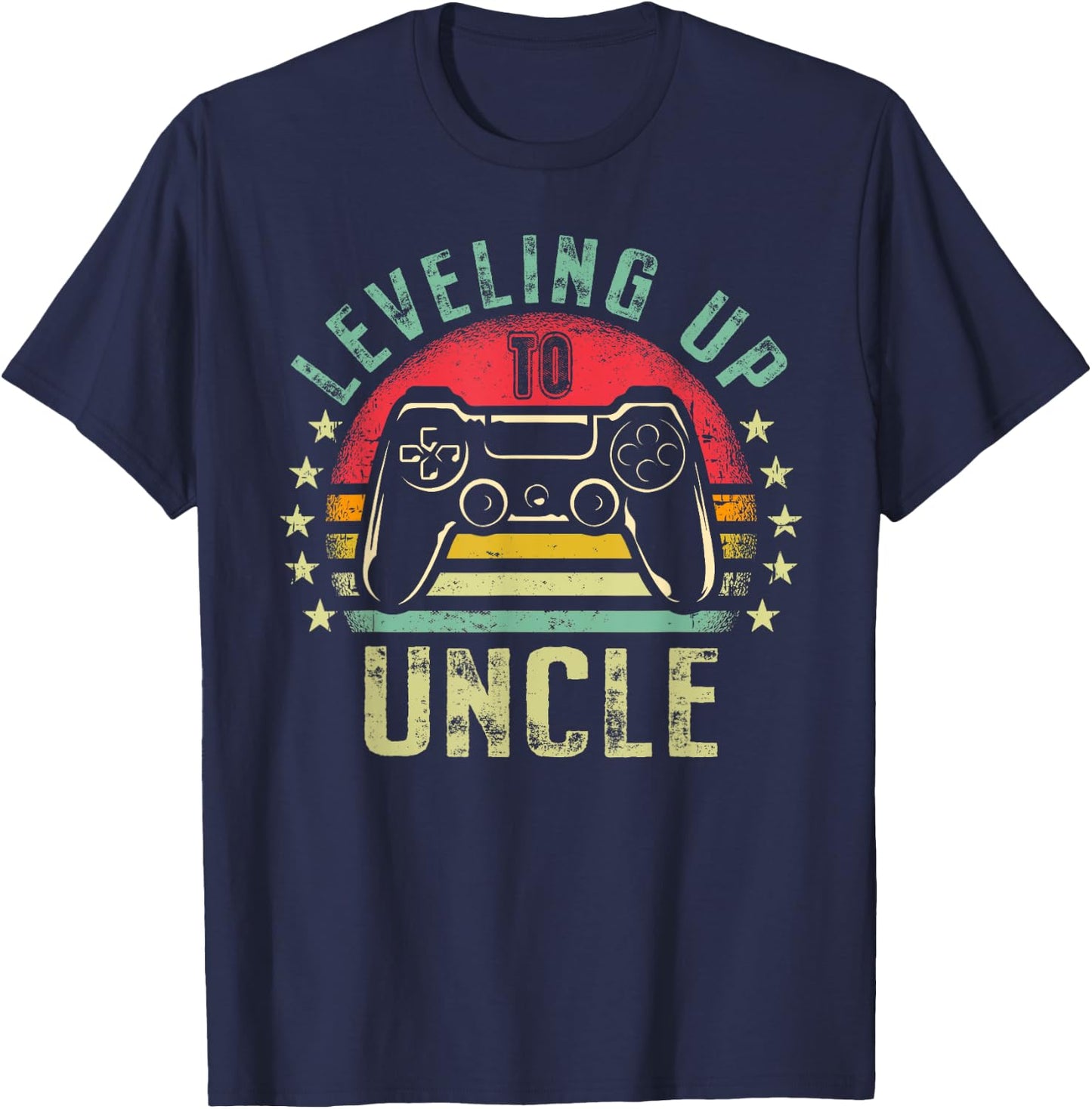 Leveling up to Uncle Video Gamer Promoted To Future Uncle T-Shirt - T-Shirt | Navy