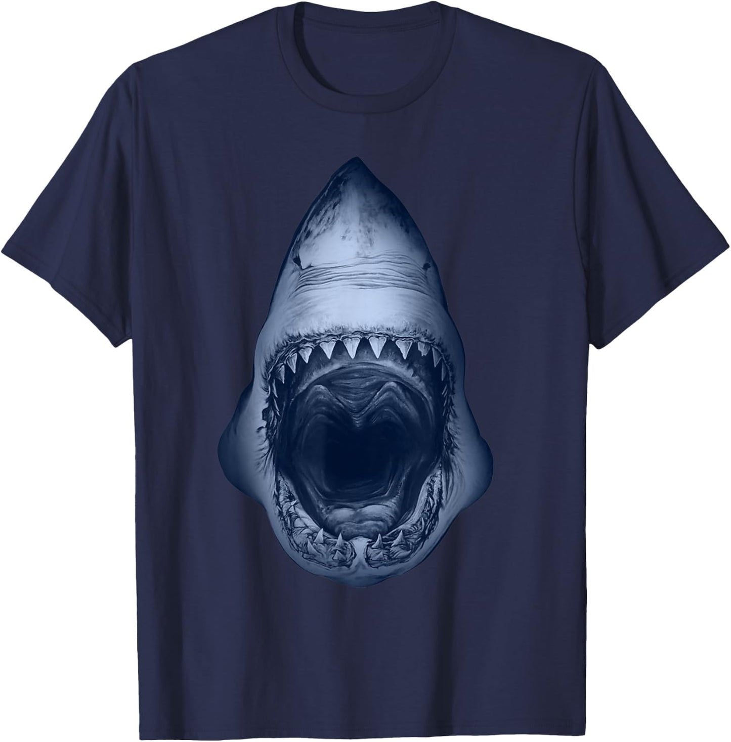 Shark Lovers Scary Shark Mouth Open Halloween Costume T-Shirt - T-Shirt | Navy