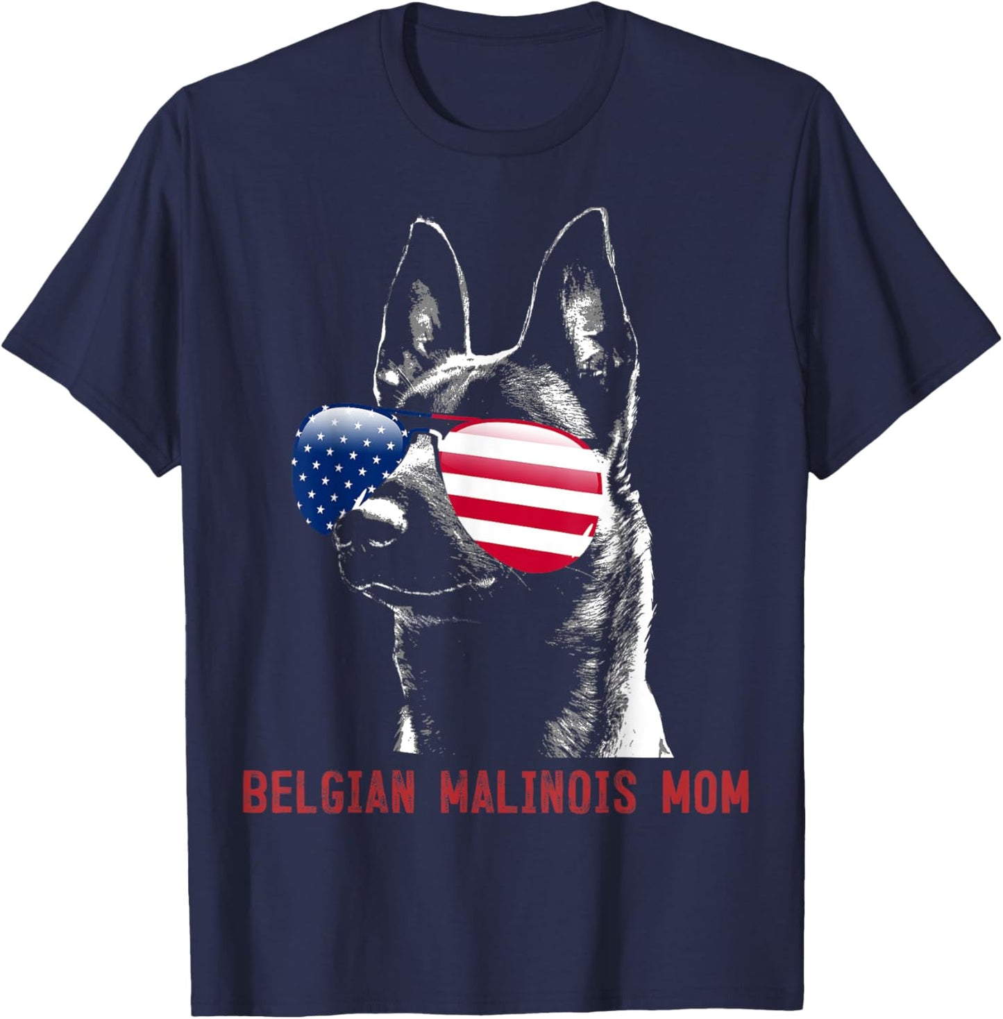 Belgian Malinois Mom Dog Puppy USA Women T-Shirt - T-Shirt | Navy