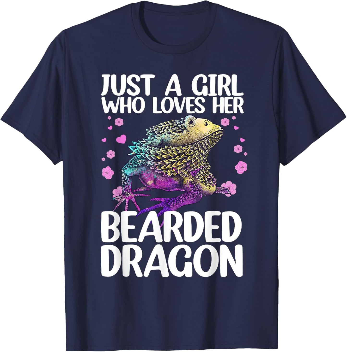 Cool Bearded Dragon Women Reptile Lovers Pet Lizard T-Shirt - T-Shirt | Navy