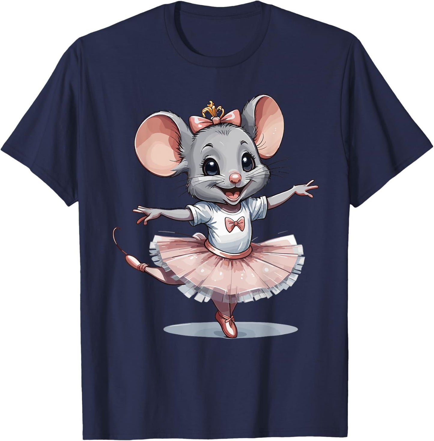 Cute Unique & Modern Mouse Ballet & Ballerina T-Shirt - T-Shirt | Navy