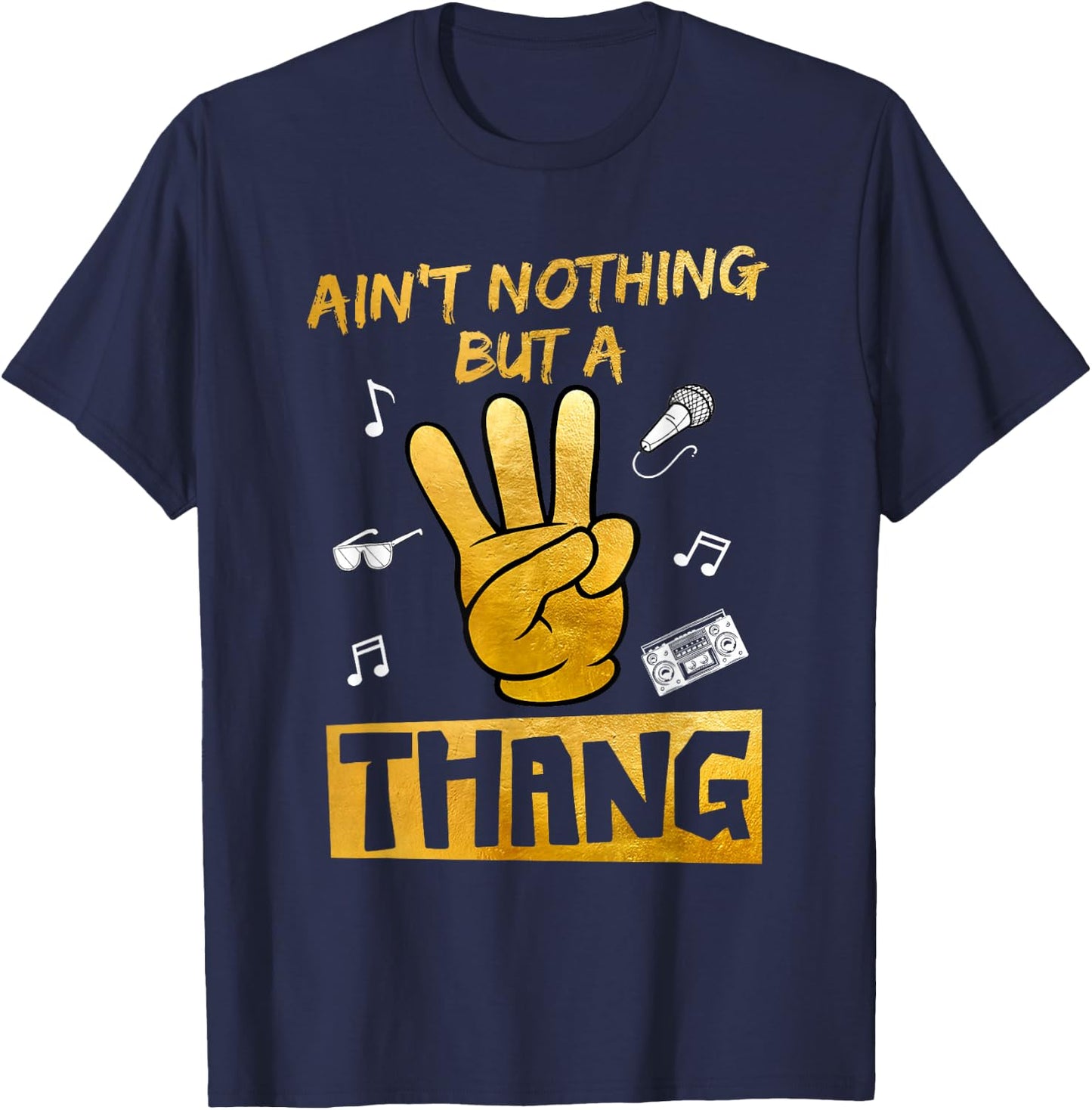 Kids Ain't Nothin' But A 3 Thang 3rd Birthday Hip Hop T-Shirt - T-Shirt | Navy