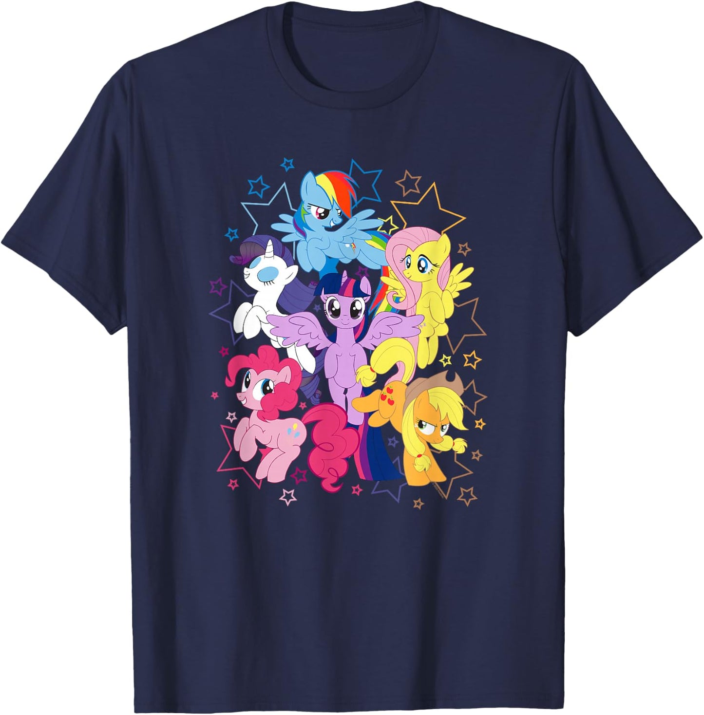 My Little Pony: Friendship is Magic Starry Group Shot T-Shirt - T-Shirt | Navy