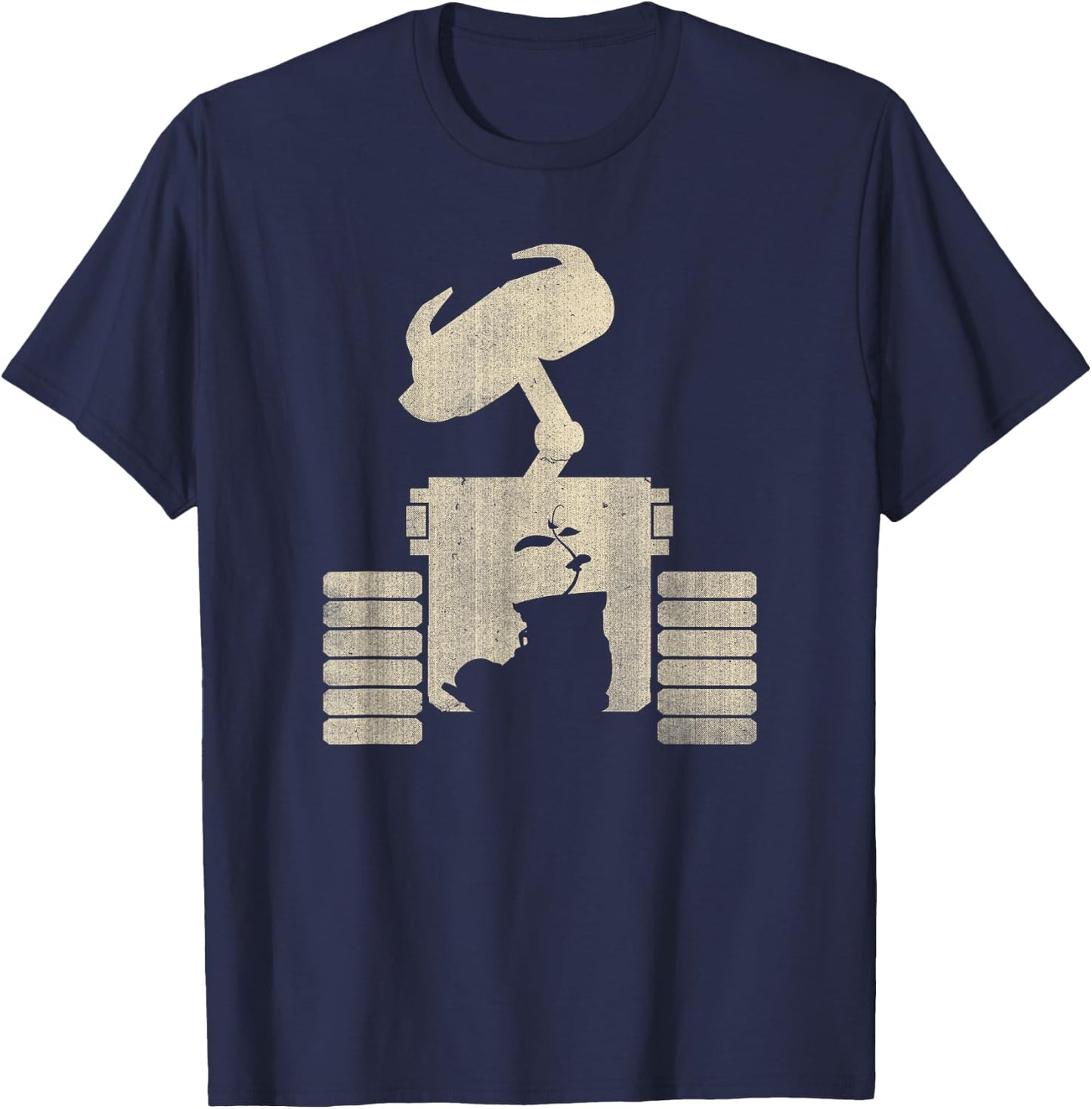 Disney Pixar WALL-E Plant In Shoe Distressed Silhouette T-Shirt - T-Shirt | Navy