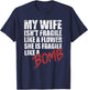 My Wife Is Fragile Like A Bomb Crazy Wife Funny Husband T-Shirt - T-Shirt | Navy