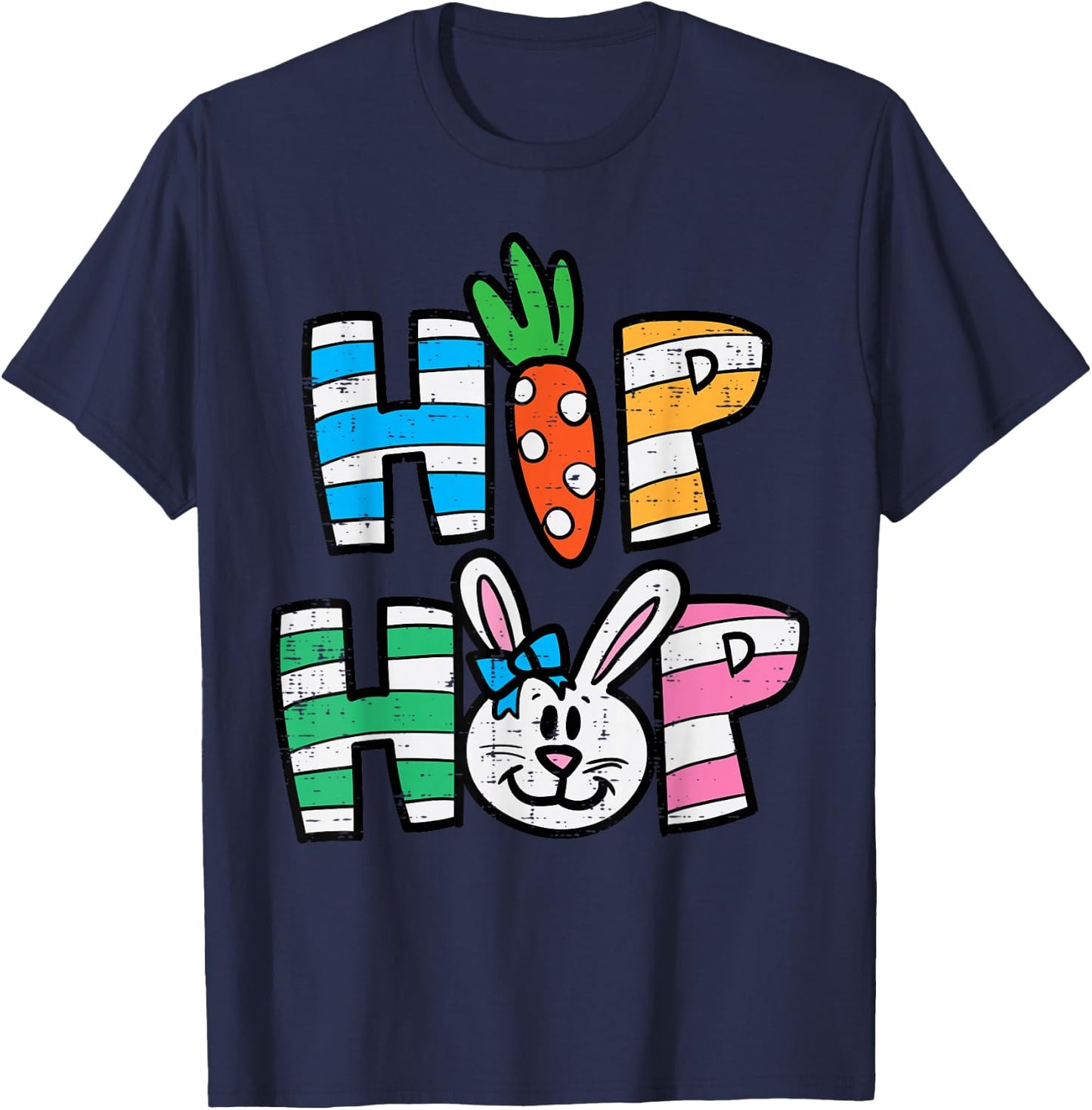 Easter Hip Hop Carrot Bunny Rabbit Boys Girls Kids Toddler T-Shirt - T-Shirt | Navy