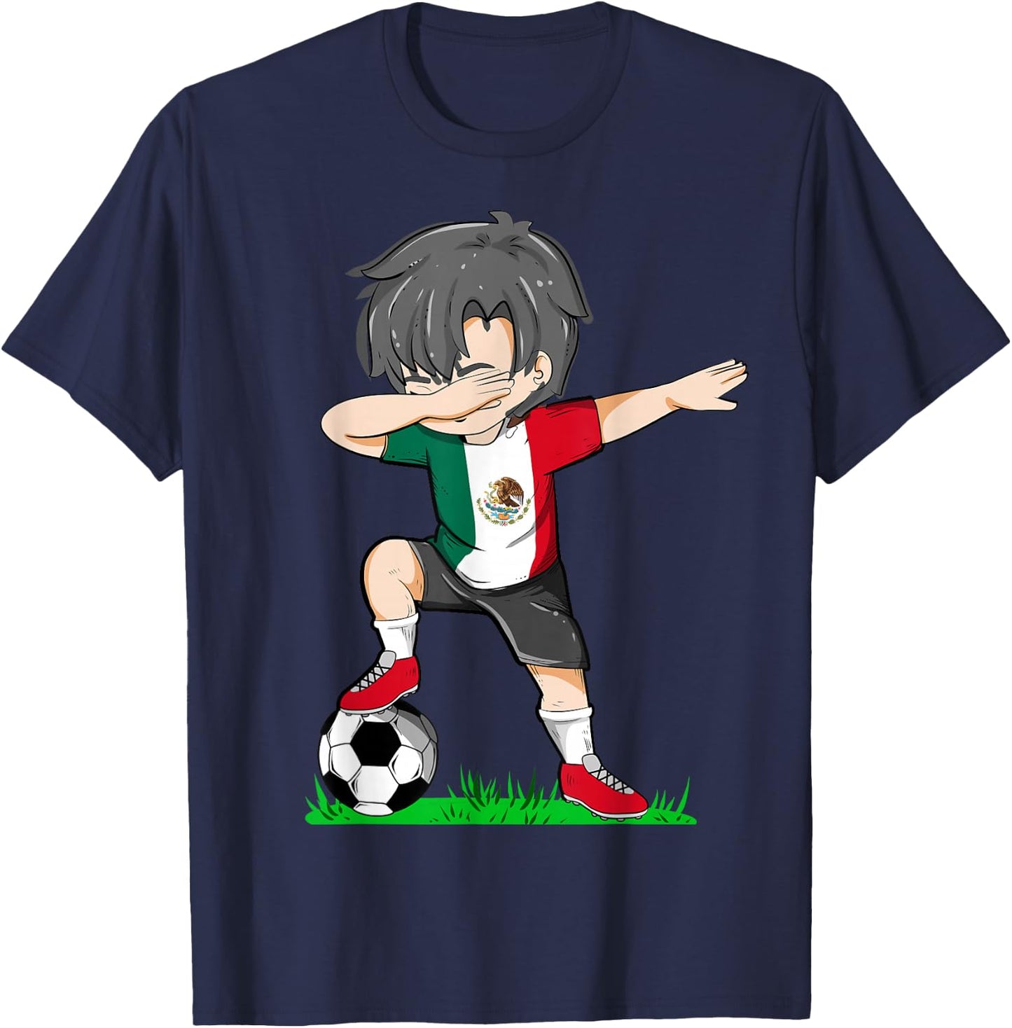 Soccer Mexico Jersey Shirt Mexican Flag Football Boys Men T-Shirt - T-Shirt | Navy