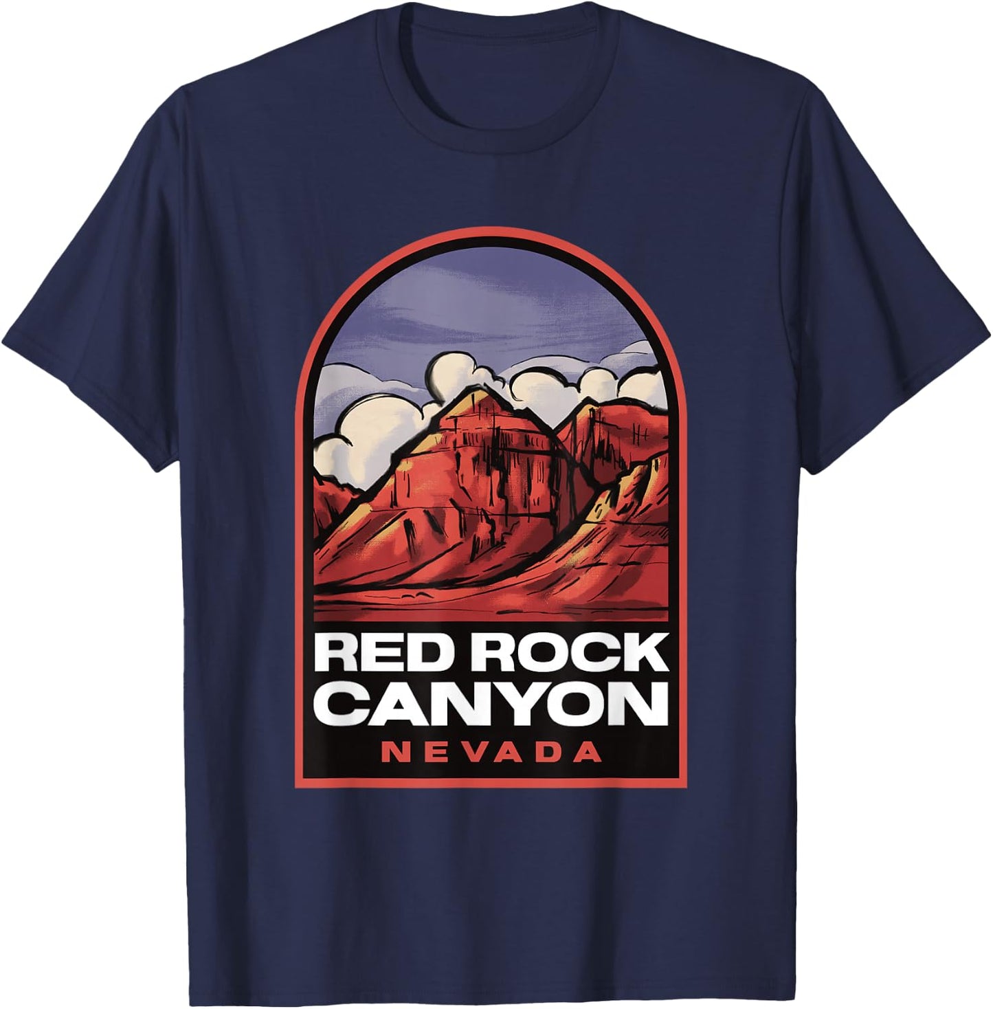Red Rock Canyon Nevada Vintage Travel T-Shirt - T-Shirt | Navy