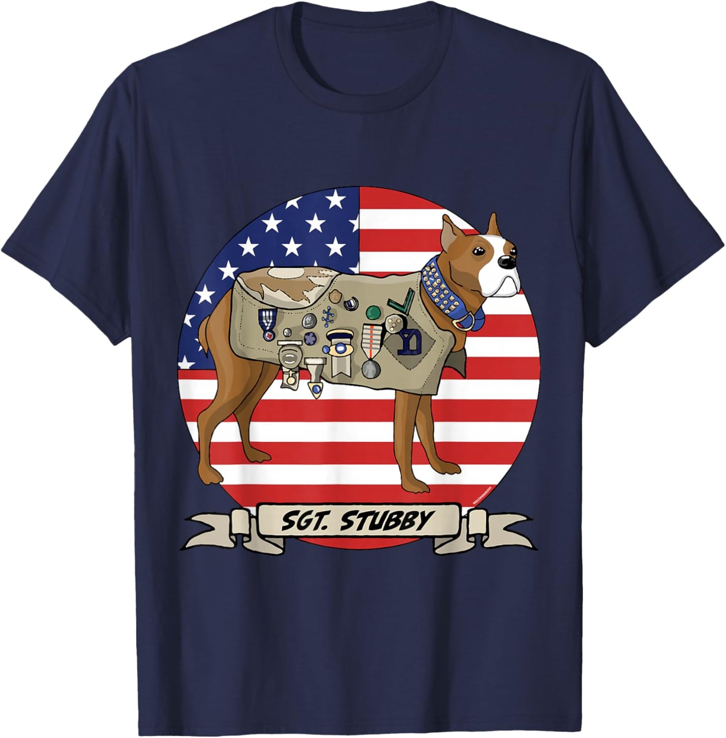 American War Dog Sergeant Stubby T-Shirt - T-Shirt | Navy