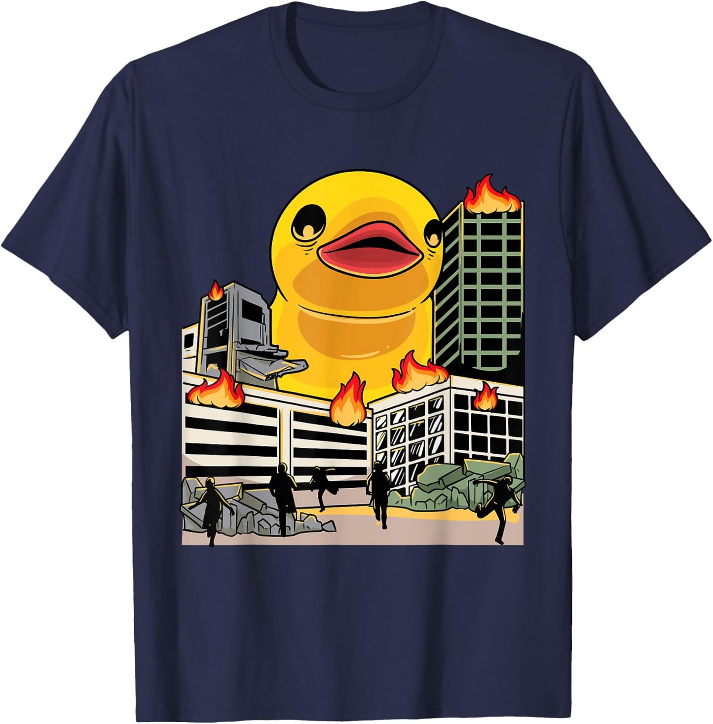 Funny Huge Rubber Duck Lover Kids T-Shirt - T-Shirt | Navy