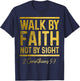 Bible Verse Walk Faith Not By Sight Christian Pastor T-Shirt - T-Shirt | Navy