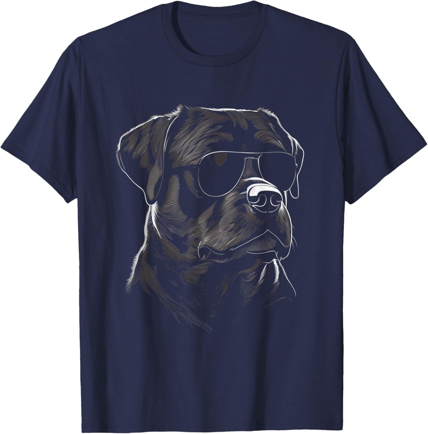 Rottweiler walking sunglasses pet lover dog T-Shirt - T-Shirt | Navy