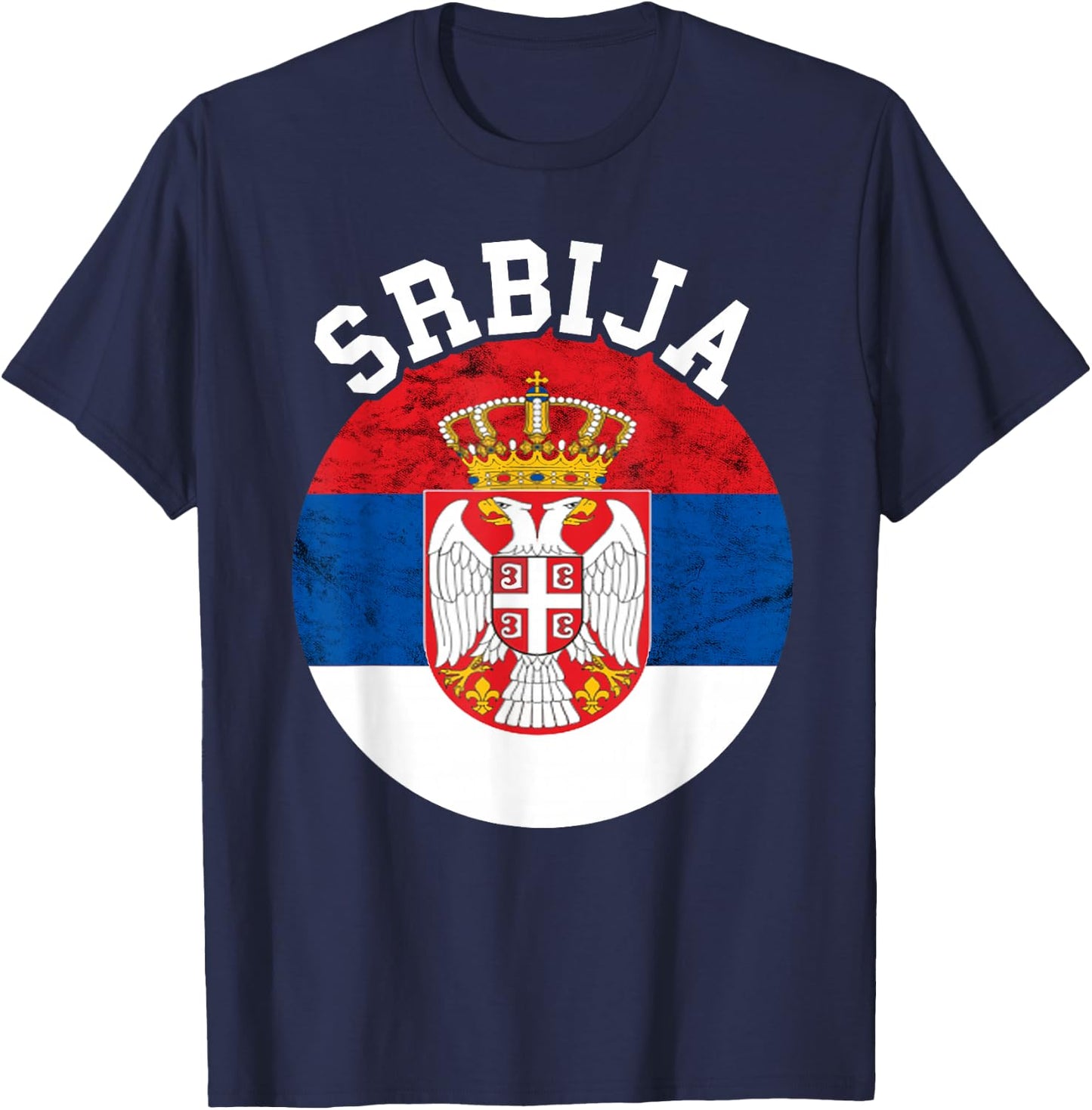 Srbija Serbia Serbian Flag Serbian Roots Serbian Pride T-Shirt - T-Shirt | Navy