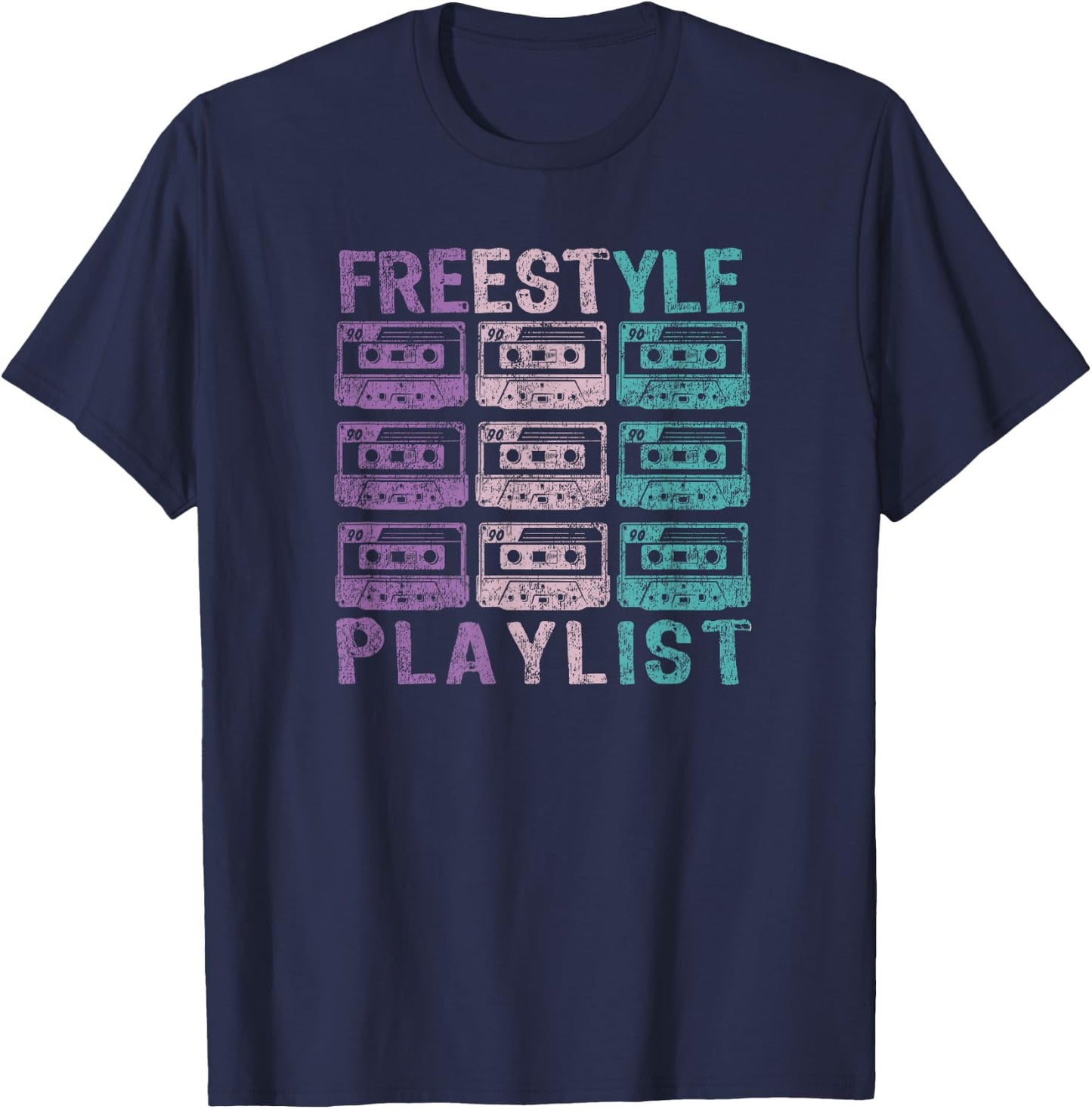 Freestyle Concert Vintage Look 80s Dance Music T-Shirt - T-Shirt | Navy
