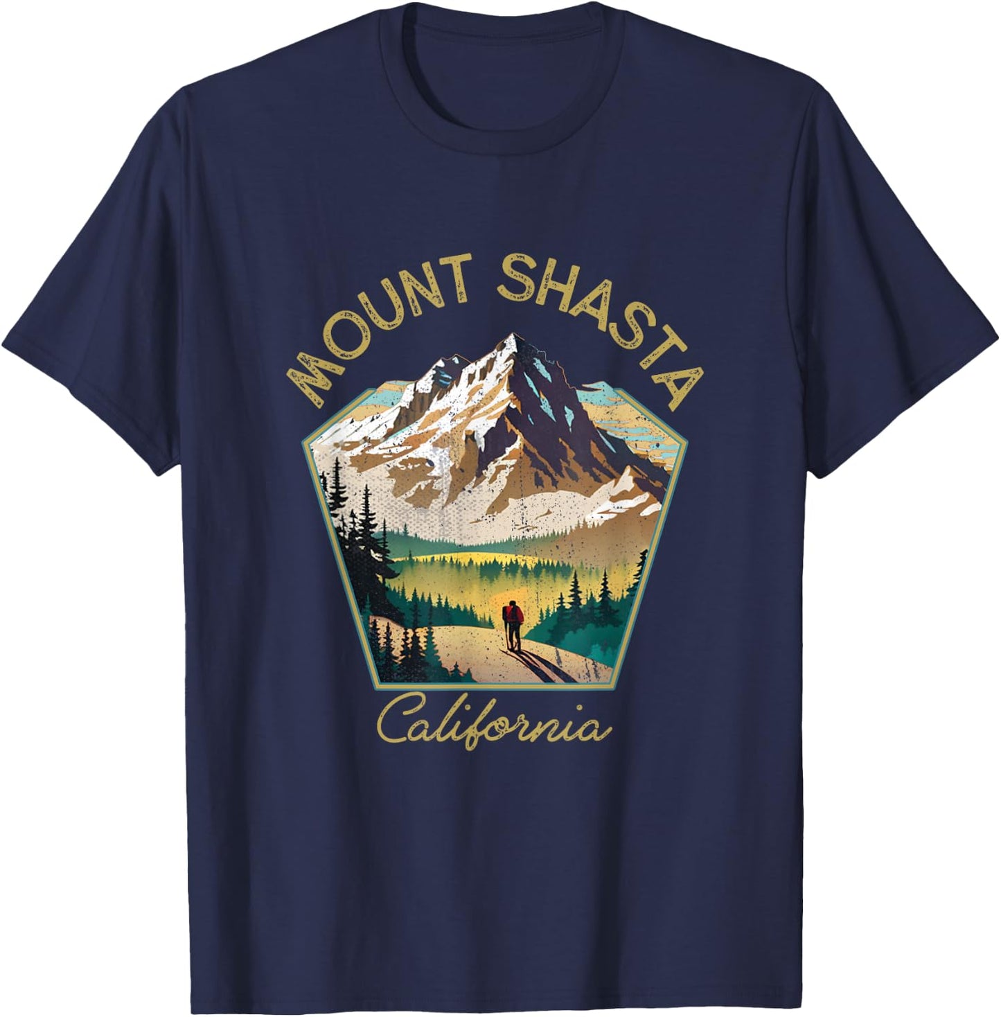 Mount Shasta Retro Clothing - Mount Shasta Souvenir T-Shirt - T-Shirt | Navy