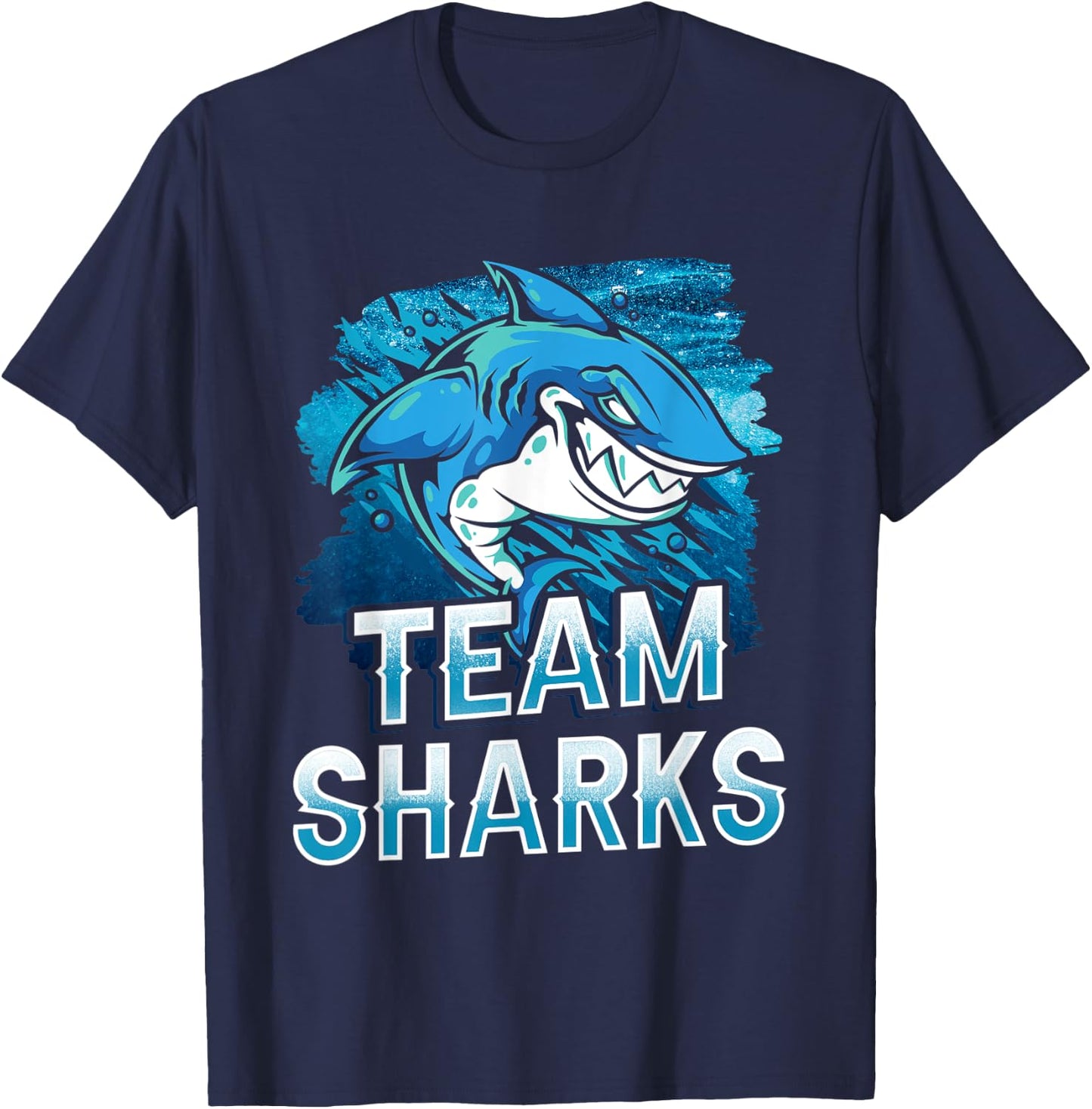 Team Sharks Teeth Shark Lover Animal T-Shirt - T-Shirt | Navy