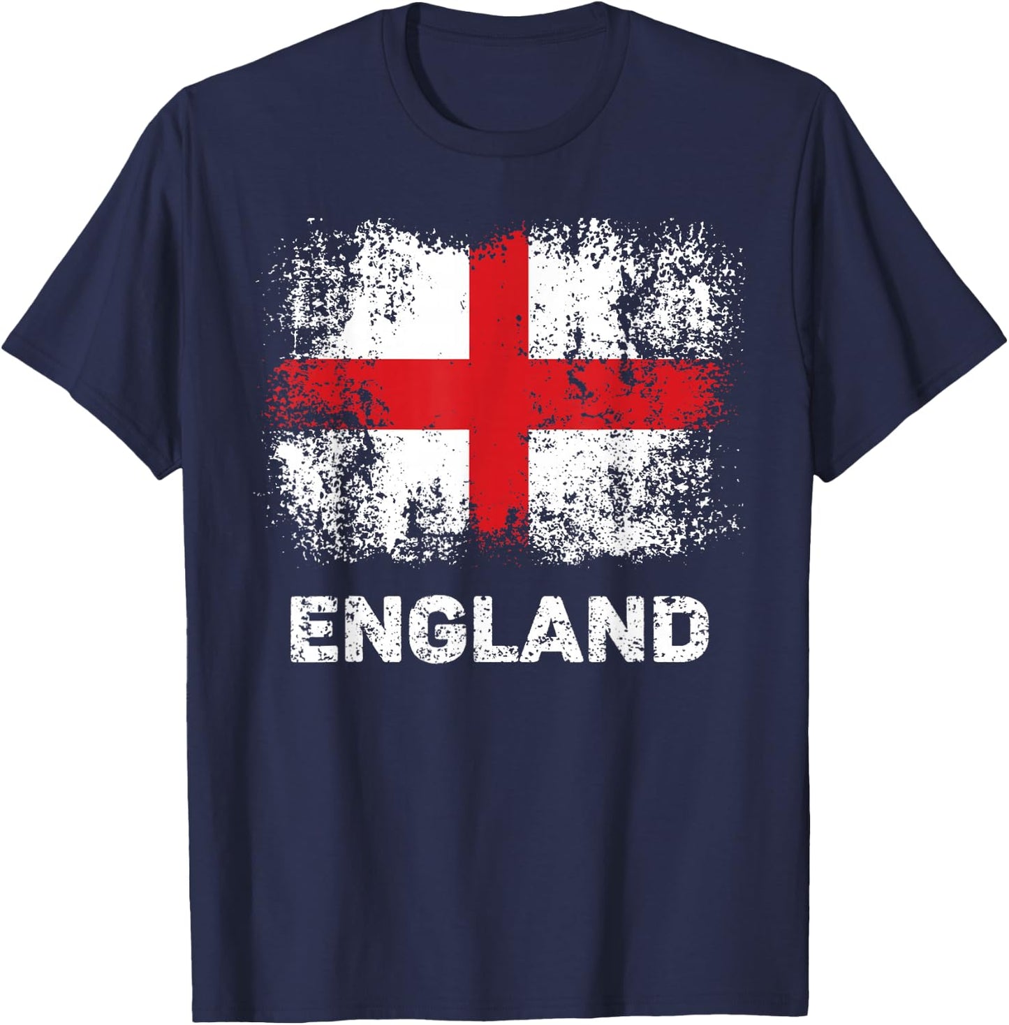 Retro English Flag Shirt Patriotic England Flag T-Shirt - T-Shirt | Navy