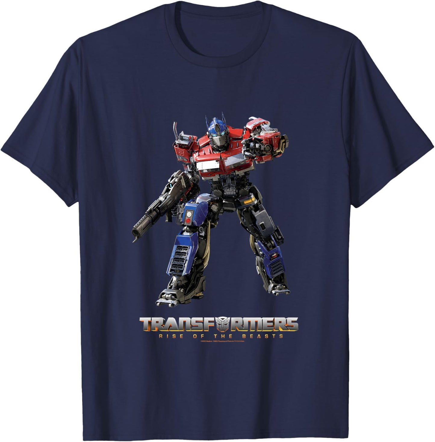 Transformers: Rise of the Beasts Optimus Prime Full Body T-Shirt - T-Shirt | Navy