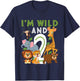 I'm Wild and Two Safari Zoo Animal Theme 2 Year Old Birthday T-Shirt - T-Shirt | Navy