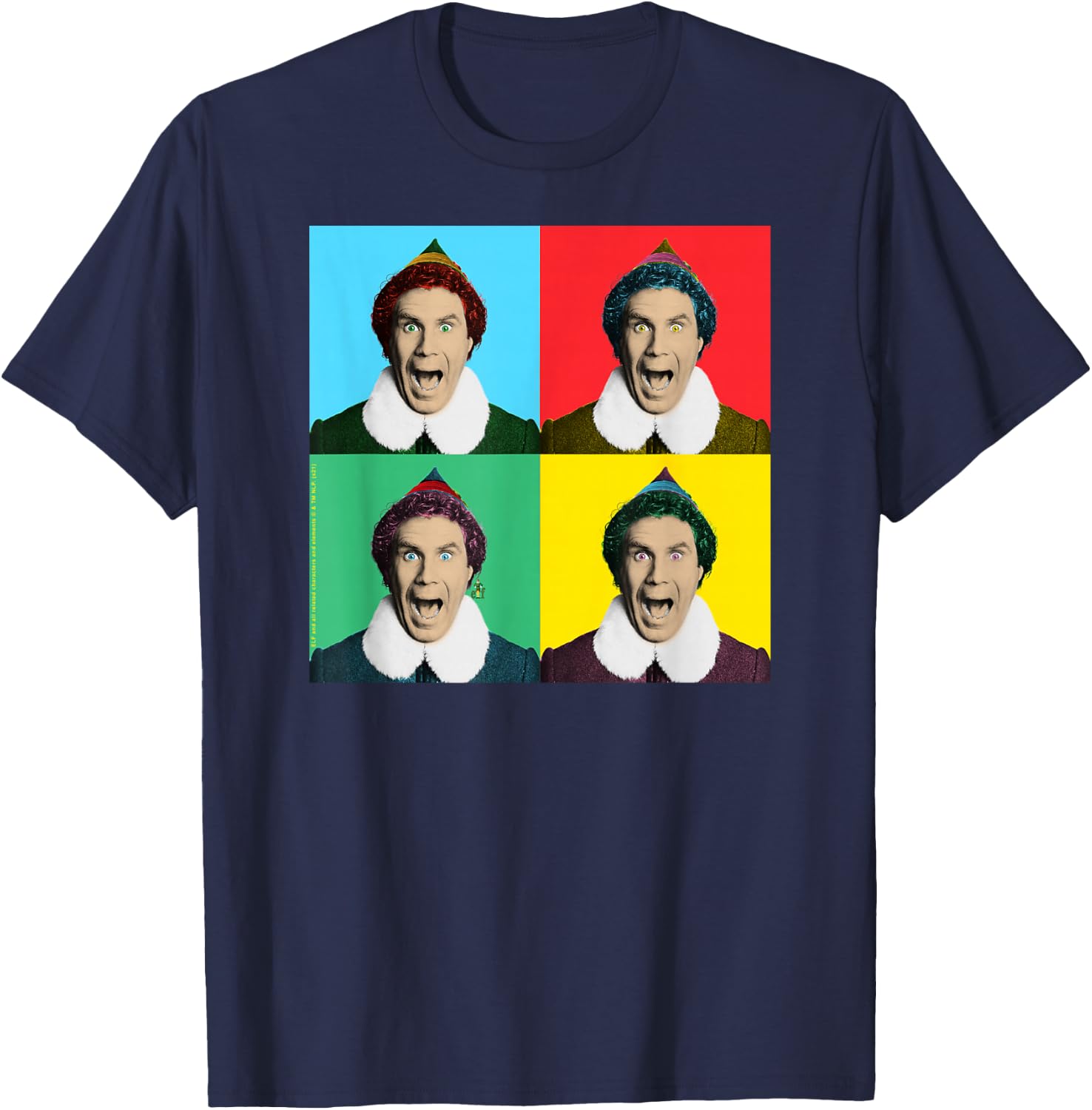 Elf Movie Buddy Pop Art Christmas Movie T-Shirt - T-Shirt | Navy