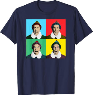 Elf Movie Buddy Pop Art Christmas Movie T-Shirt - T-Shirt | Navy