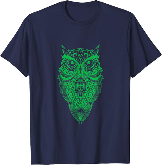 The Magnus Archives Green Mystical Owl T-Shirt - T-Shirt | Navy