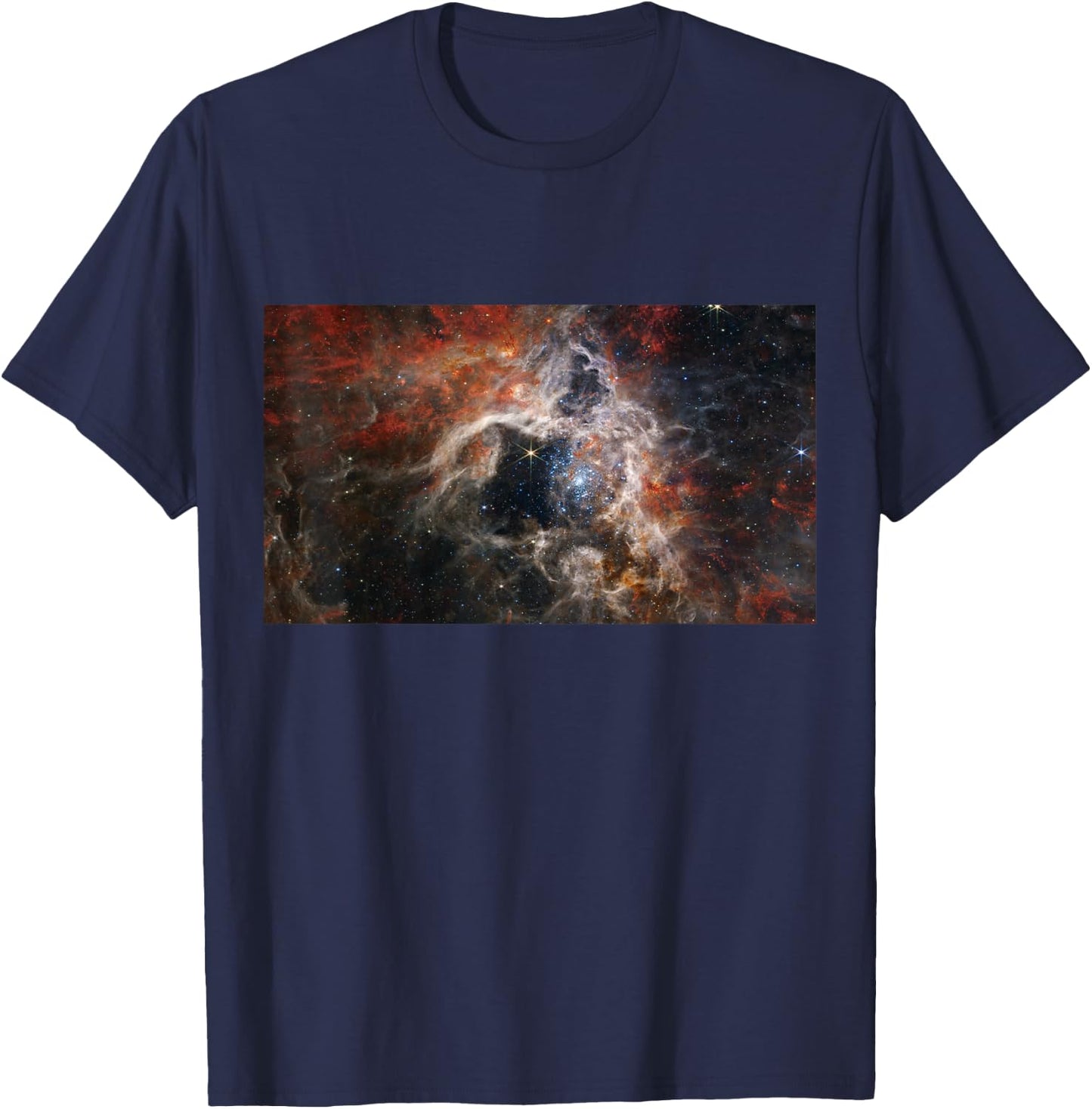 Webb Space Telescope New Image Tarantula Nebula Stars JWST T-Shirt - T-Shirt | Navy