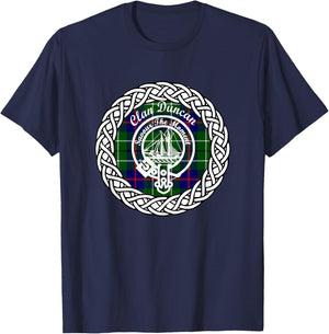Duncan Scottish Clan Crest and Tartan T-Shirt - T-Shirt | Navy