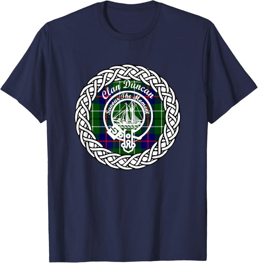 Duncan Scottish Clan Crest and Tartan T-Shirt - T-Shirt | Navy