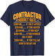 Contractor Hourly Rate Price Chart Funny Labor Handyman T-Shirt - T-Shirt | Navy