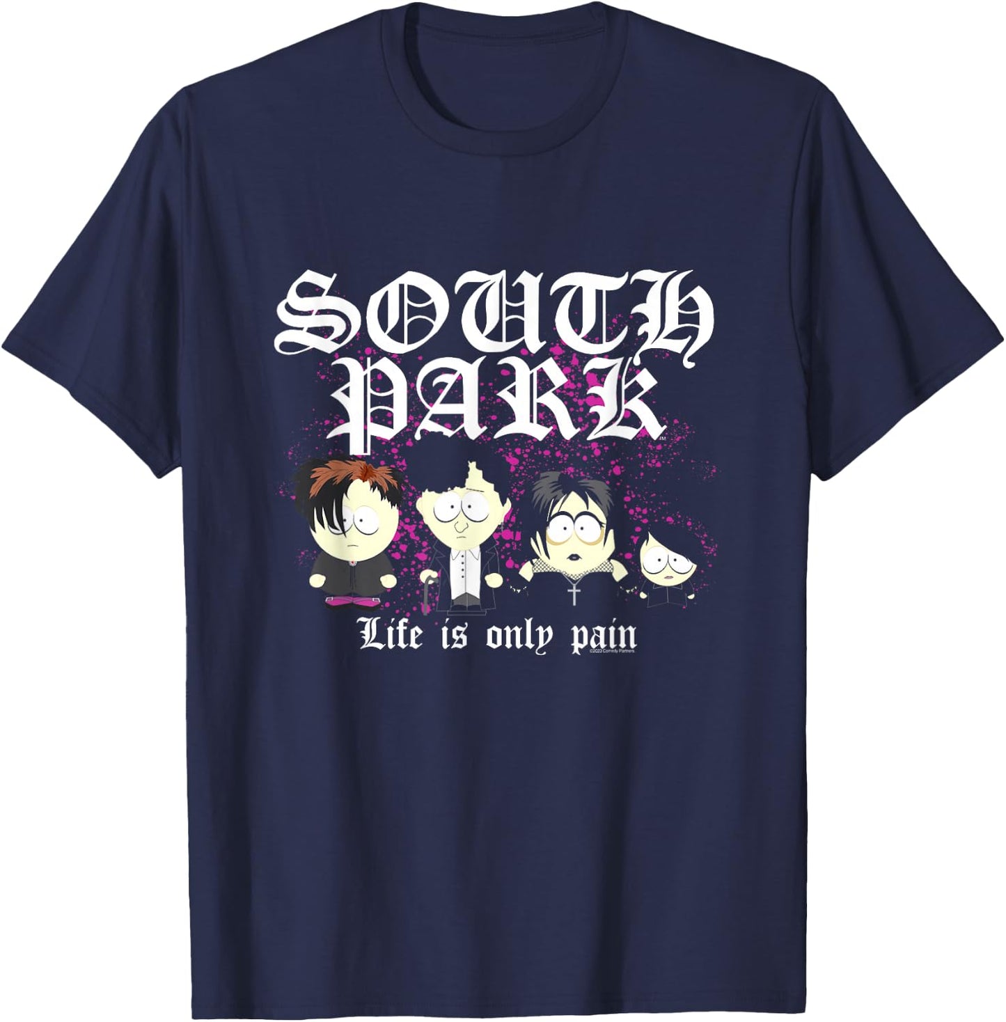 South Park Goth Kids Life is Only Pain T-Shirt - T-Shirt | Navy
