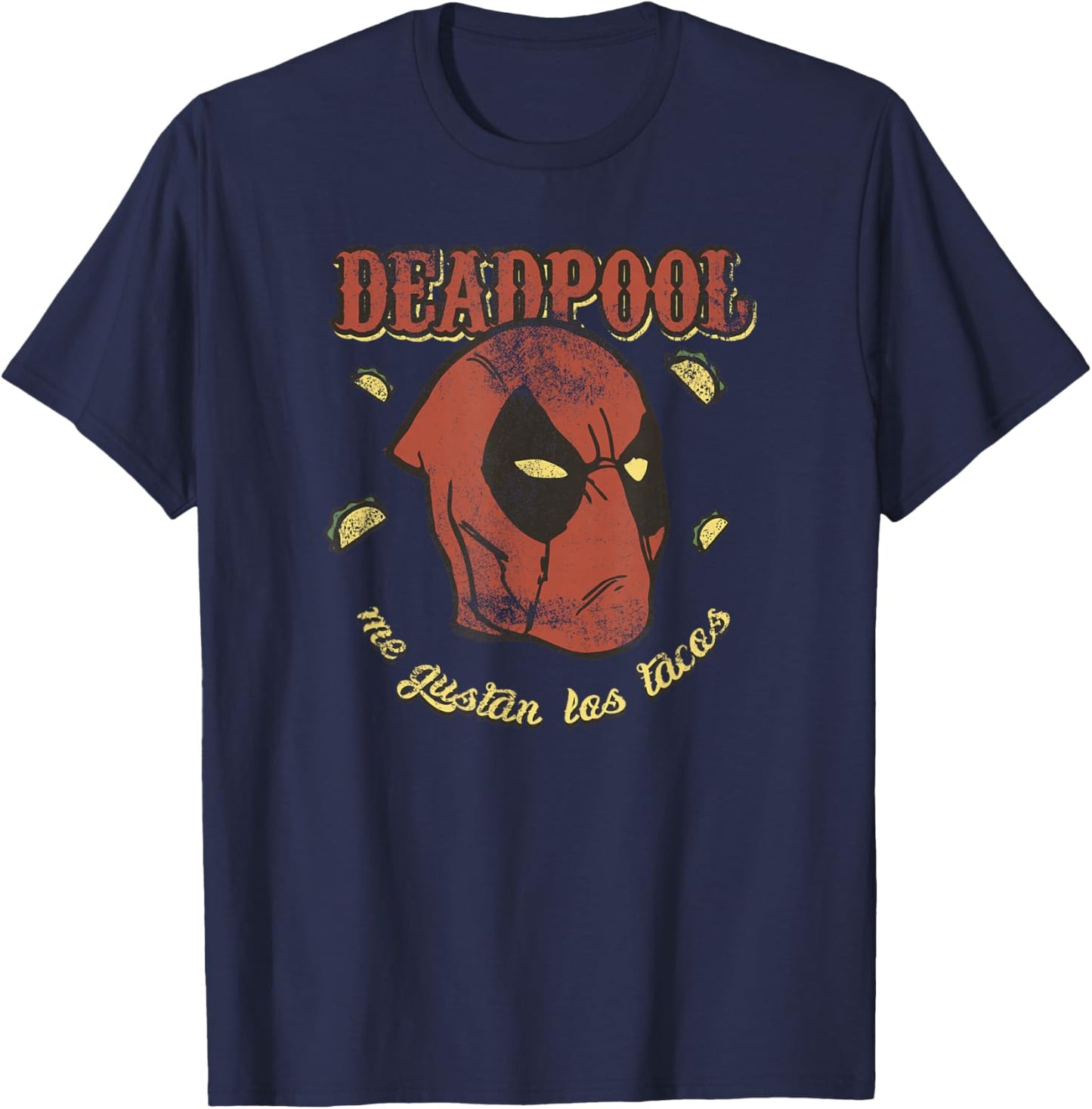 Marvel Comics Retro Classic Deadpool Me Gustan Los Tacos T-Shirt - T-Shirt | Navy