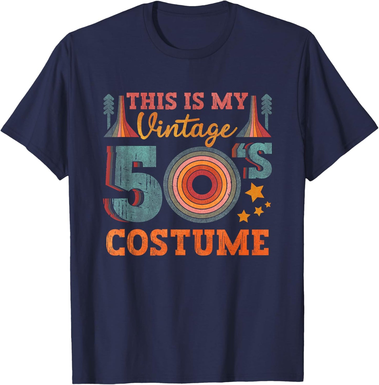 This Is My Vintage 50s Costume Outfit 1950s Theme T-Shirt - T-Shirt | Navy