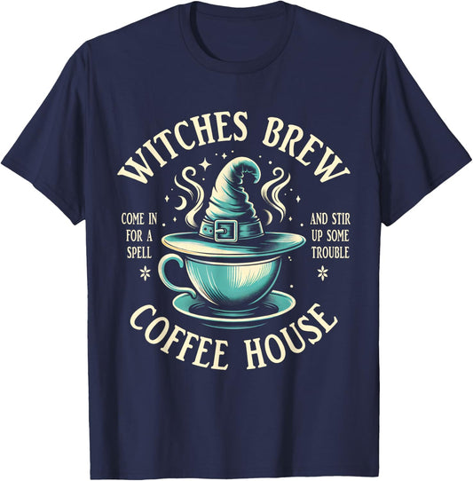 Funny Wicca Witchy Witchcraft | Witches Brew Coffee T-Shirt - T-Shirt | Navy
