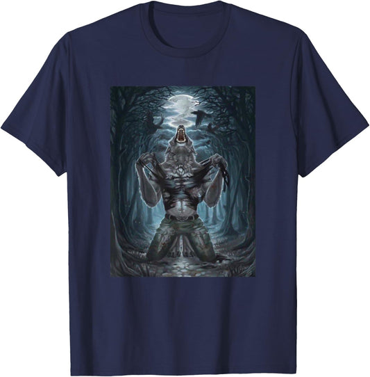Werewolf Ripping Off Meme T-Shirt - T-Shirt | Navy