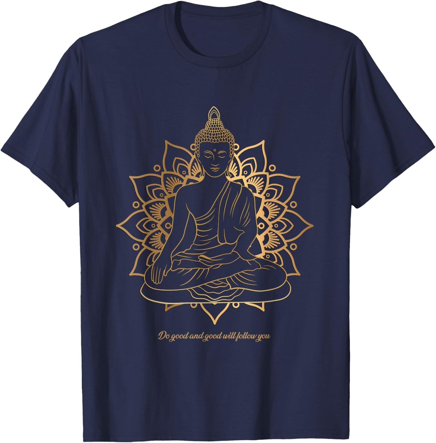 Buddha Mandala Buddhist Mindfulness Buddhism Spiritual T-Shirt - T-Shirt | Navy