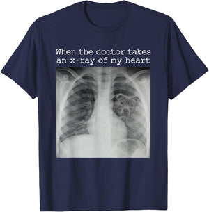 When The Doctor Takes an X-ray of My Heart Pit Bull Mom T-Shirt - T-Shirt | Navy
