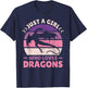 Just A Girl Who Loves Dragons Women Girls Kids Cute Dragon T-Shirt - T-Shirt | Navy