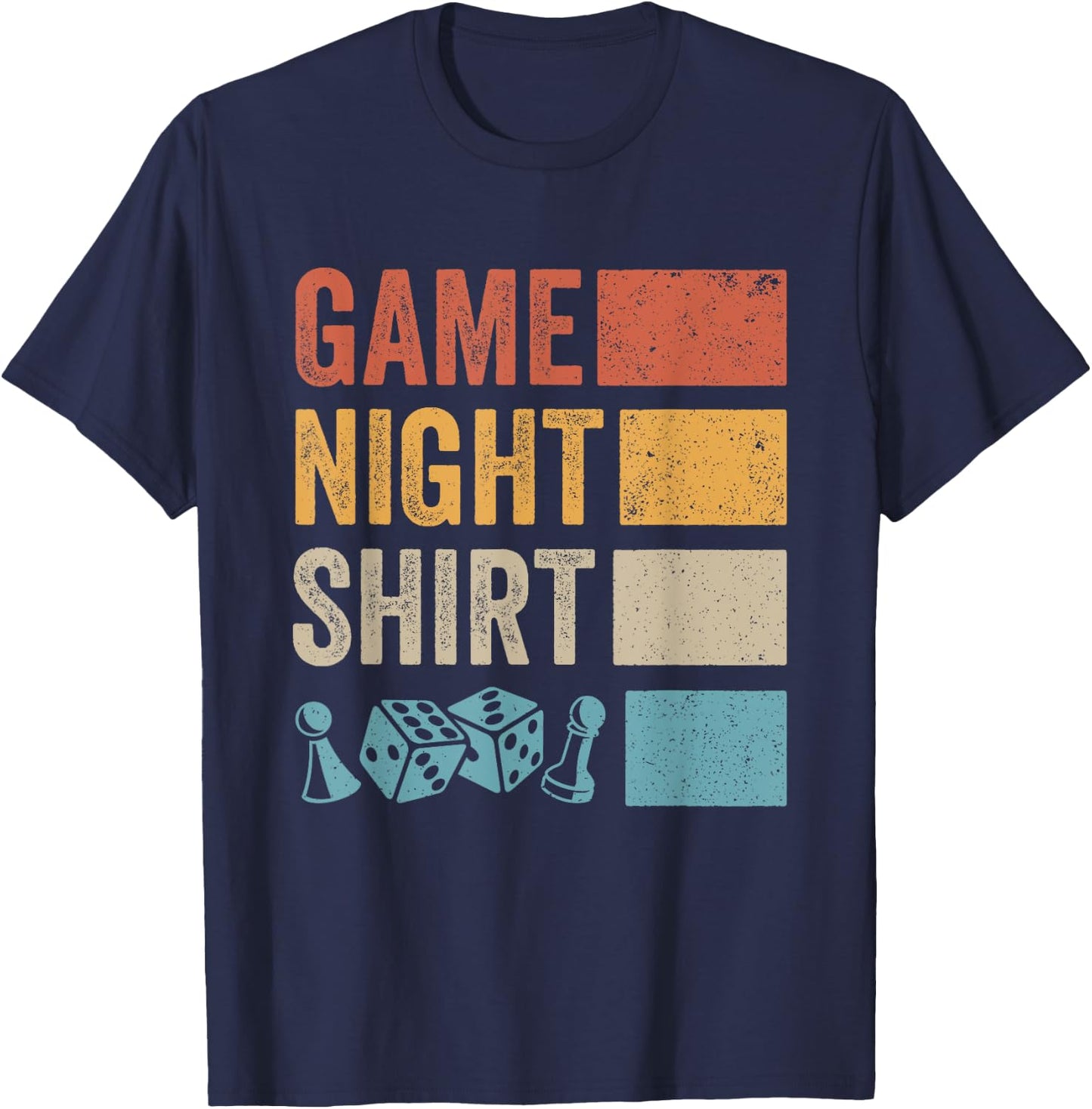 Retro Boardgaming Game Night T-Shirt - T-Shirt | Navy
