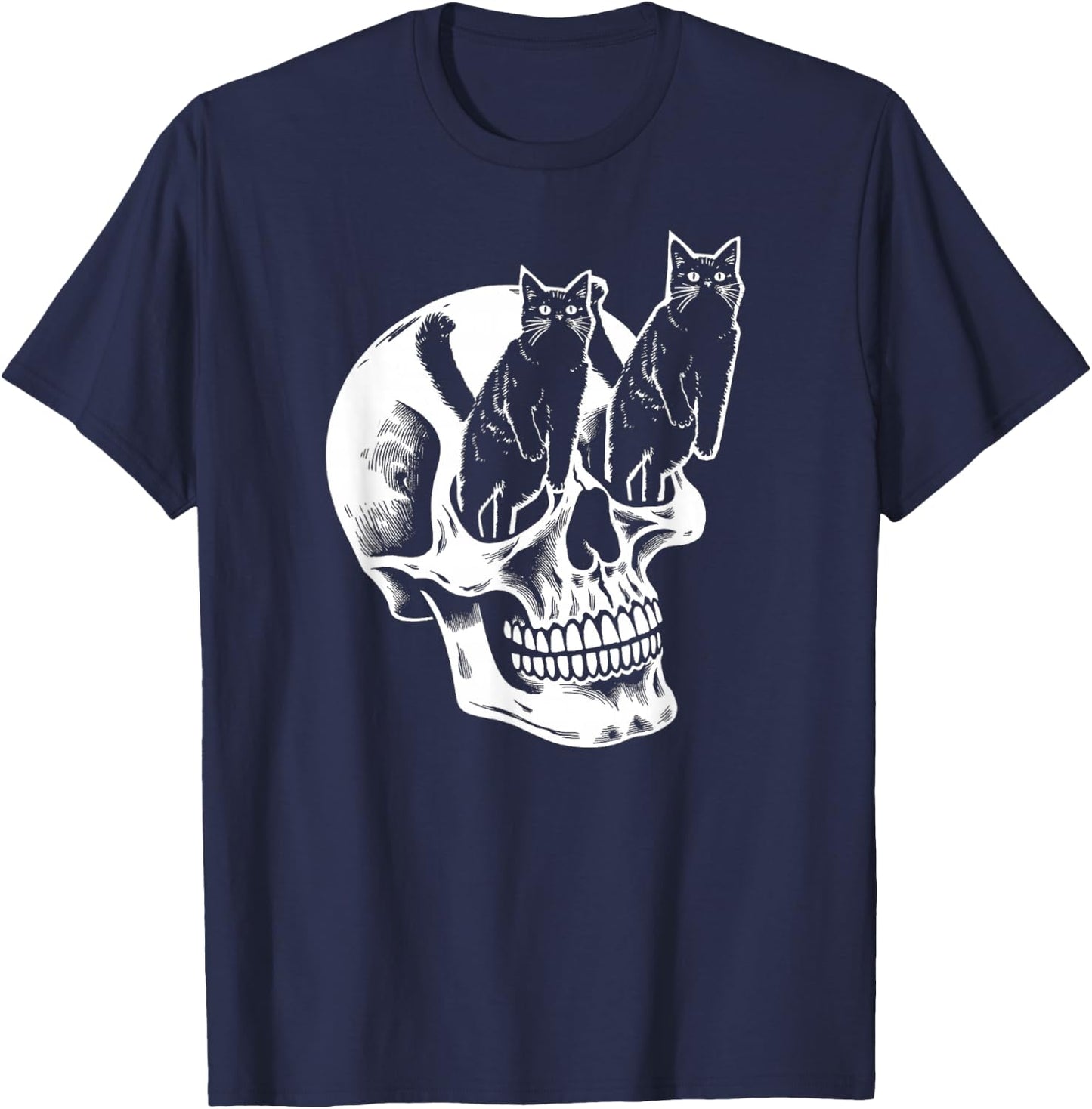 My Skull Has Cats For Eyes T-Shirt - T-Shirt | Navy