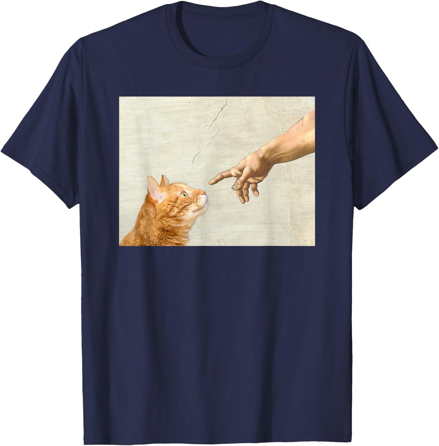 Cute Aesthetic Funny Cat Art Graphic y2k Teen Girl T-Shirt - T-Shirt | Navy