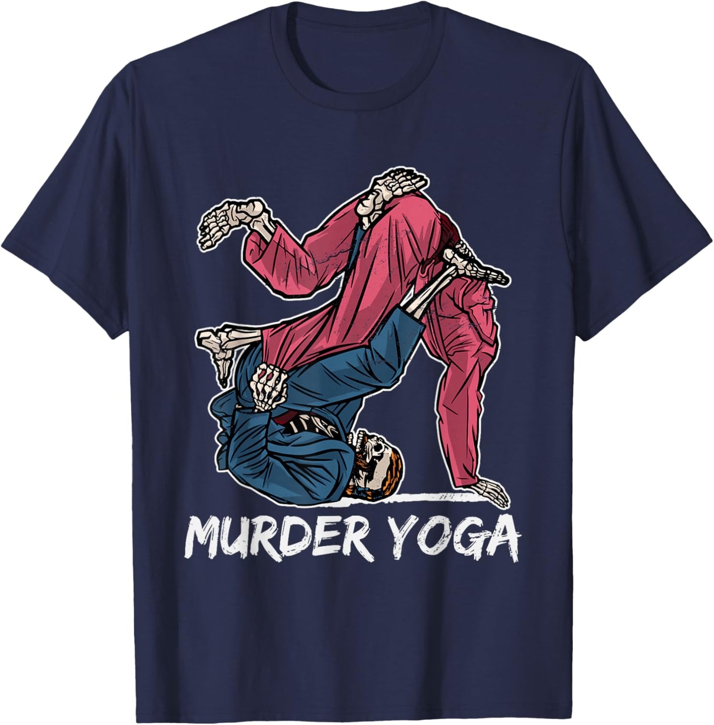 Retro Brazilian Jui Jitsu Clothing Murder Yoga BJJ Grappling Vintage Jujutsu Martial Arts T-Shirt - T-Shirt | Navy