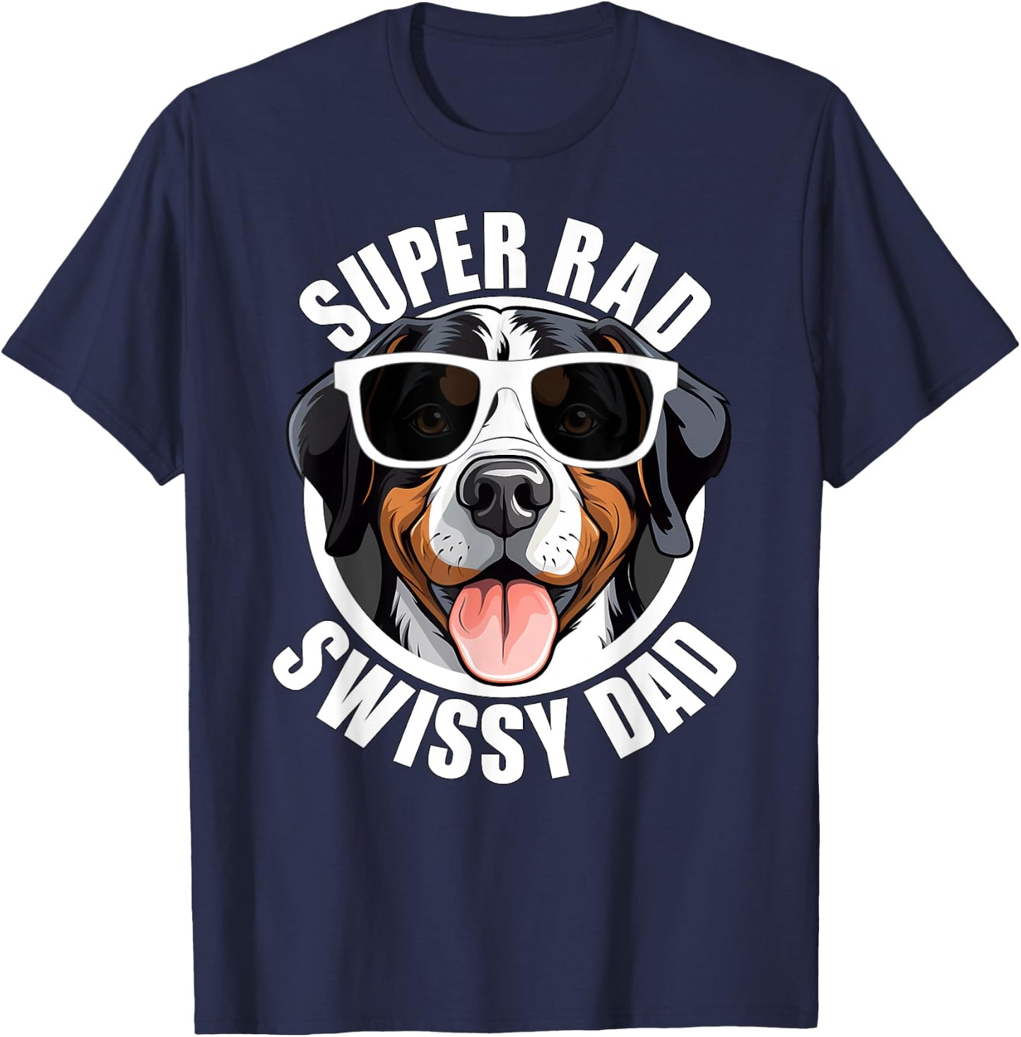 Greater Swiss Mountain Dog Swissy Dad Cute Puppy Father Men T-Shirt - T-Shirt | Navy
