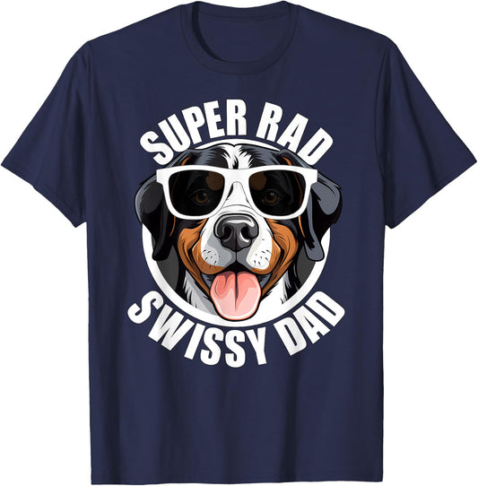 Greater Swiss Mountain Dog Swissy Dad Cute Puppy Father Men T-Shirt - T-Shirt | Navy